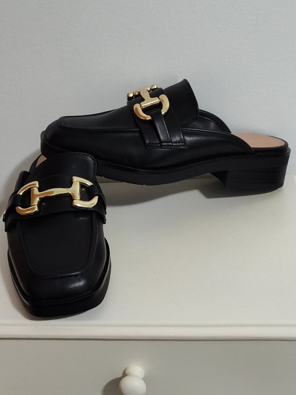 Time and Tru black slip-on loafer mules, like new condition, size 9